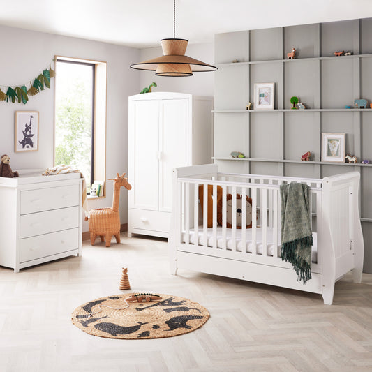 Babymore Stella 3 Piece Nursery Room Set - White-Dreamy Nursery