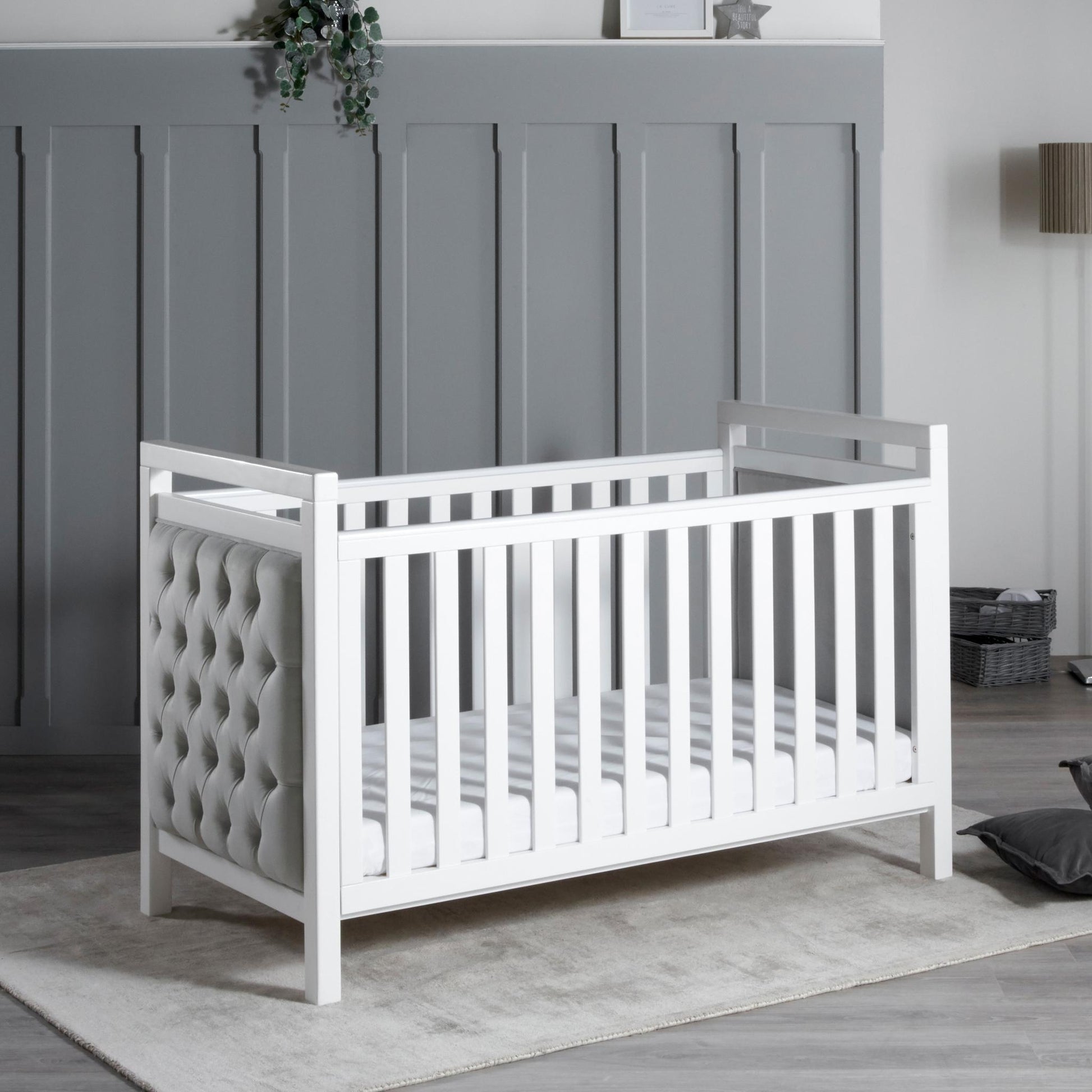 Babymore Velvet Deluxe 3 Piece Nursery Room Set - White-Dreamy Nursery