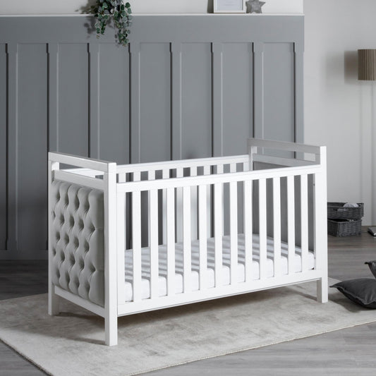 Babymore Velvet Deluxe 3 Piece Nursery Room Set - White-Dreamy Nursery