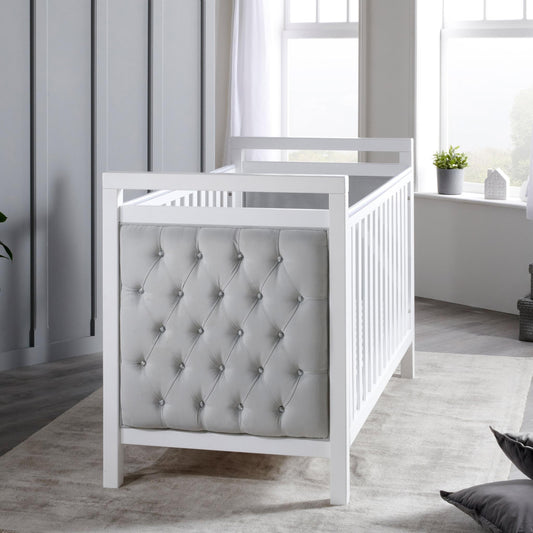Babymore Velvet Deluxe 3 Piece Nursery Room Set - White-Dreamy Nursery