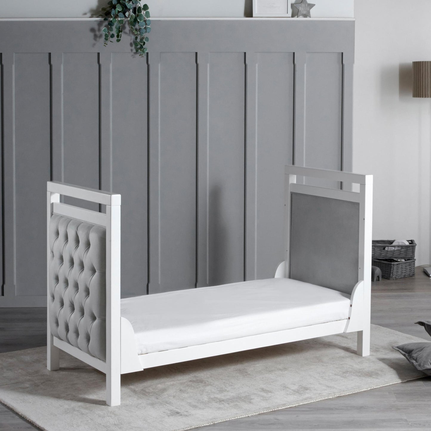 Babymore Velvet Deluxe 3 Piece Nursery Room Set - White-Dreamy Nursery