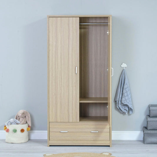 Babymore Veni 3 Piece Nursery Room Set (with under-cot storage) - Oak-Dreamy Nursery