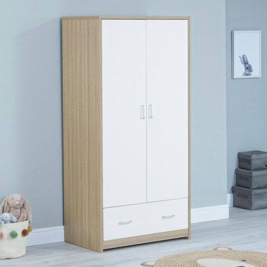 Babymore Veni 3 Piece Nursery Room Set (with under-cot storage) - White & Oak-Dreamy Nursery