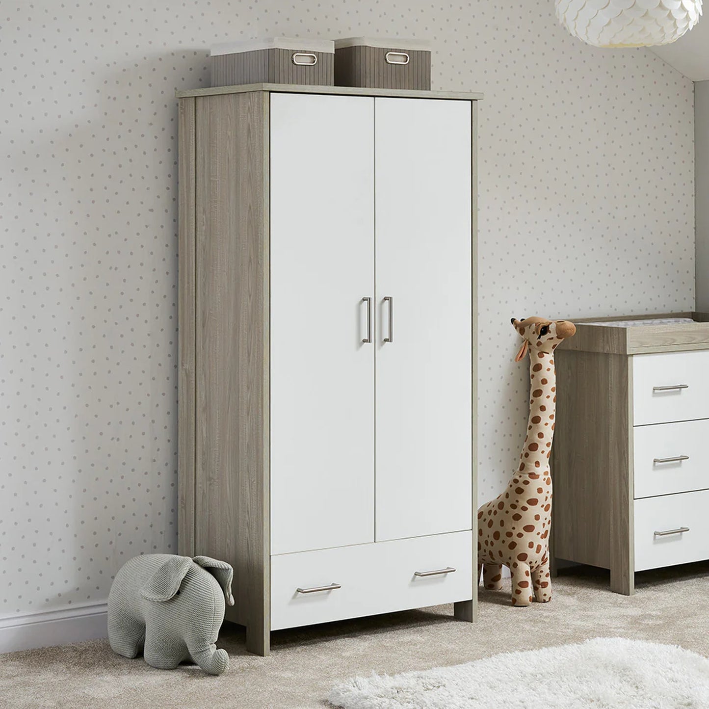 Obaby Nika Mini 3 Piece Room Set - Grey Wash & White