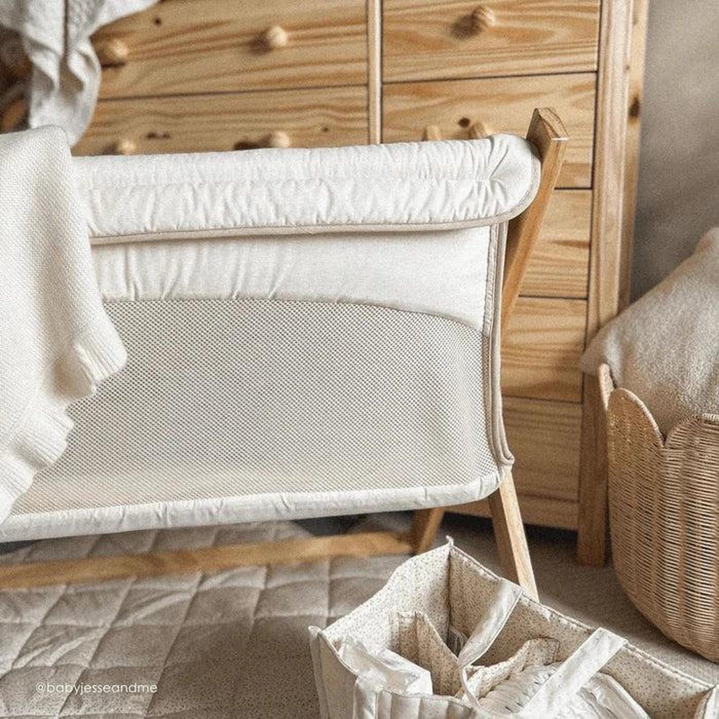 Clair De Lune Organic Folding Crib - Cream-Dreamy Nursery