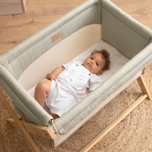 Clair De Lune Organic Folding Crib - Sage-Dreamy Nursery
