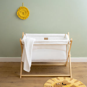 Clair De Lune Organic Folding Crib - White-Dreamy Nursery