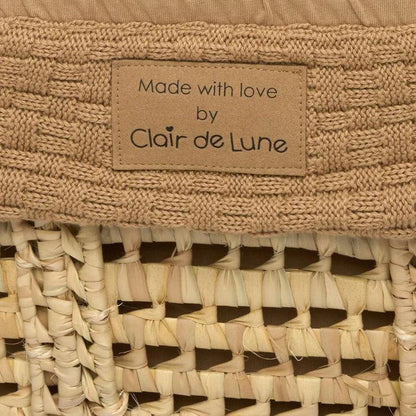 Clair De Lune Organic Knitted Palm Moses Basket (with Rocking Stand) - Biscuit-Dreamy Nursery