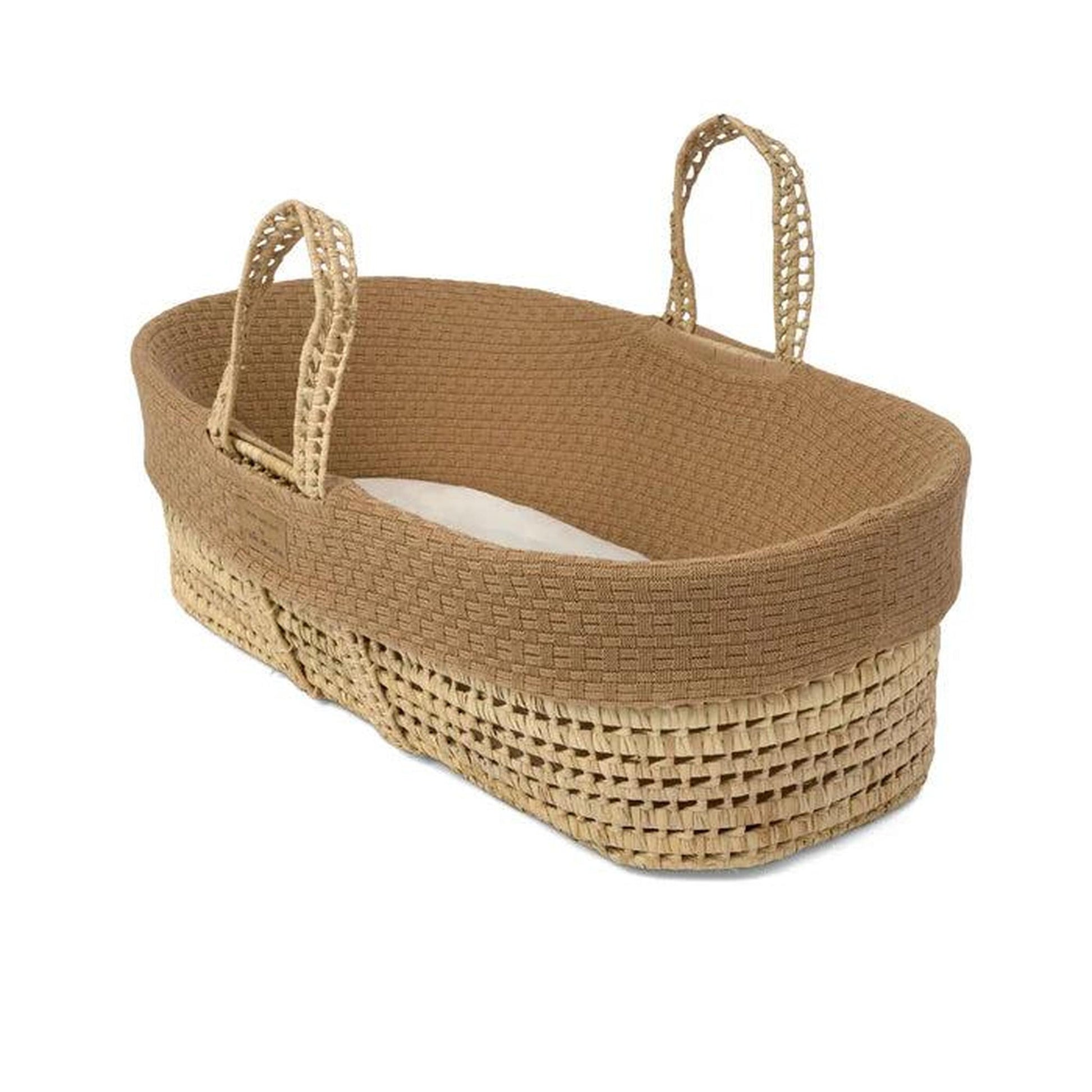 Clair De Lune Organic Knitted Palm Moses Basket (with Rocking Stand) - Biscuit-Dreamy Nursery