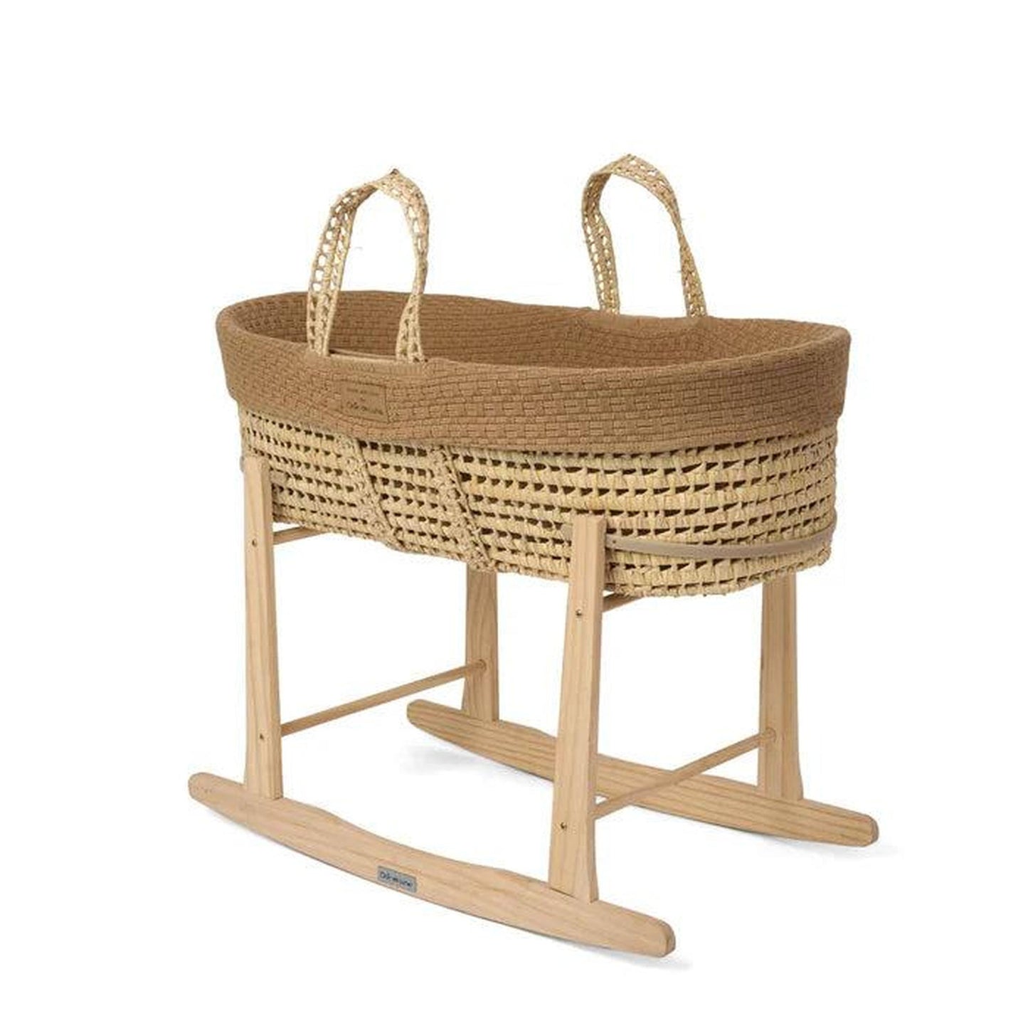 Clair De Lune Organic Knitted Palm Moses Basket (with Rocking Stand) - Biscuit-Dreamy Nursery