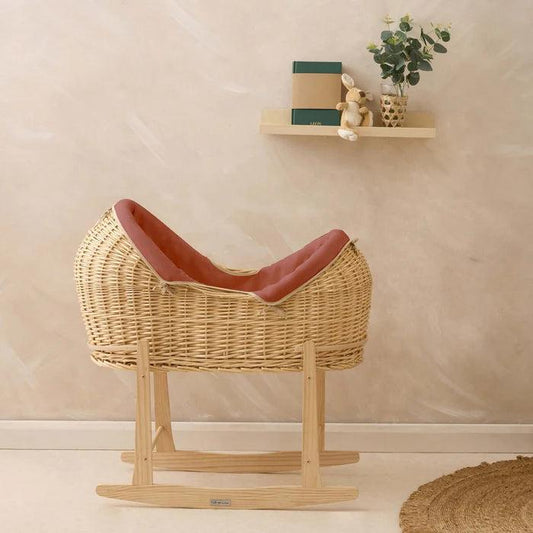 Clair De Lune Organic Natural Noah Pod® (with Deluxe Rocking Stand) - Rust Orange-Dreamy Nursery