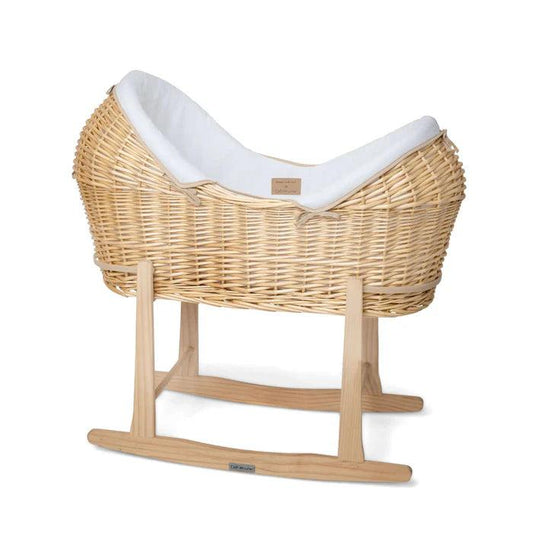 Clair De Lune Organic Natural Noah Pod® (with Deluxe Rocking Stand) - White-Dreamy Nursery