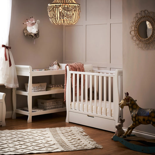 Obaby Stamford Space Saver Sleigh 2 Piece Room Set - White