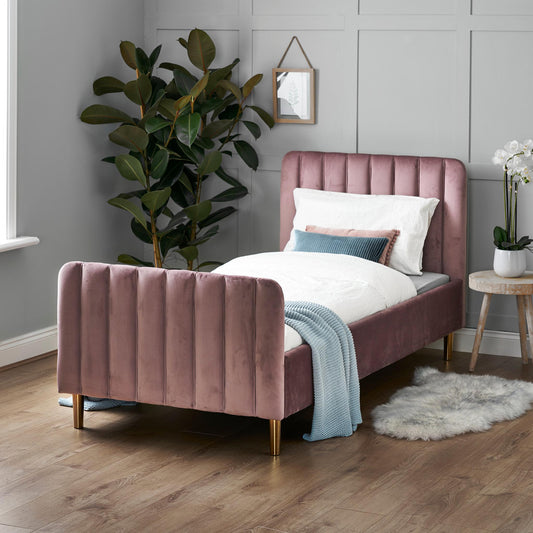 Obaby Gatsby Single Bed - Velvet Pink-Dreamy Nursery