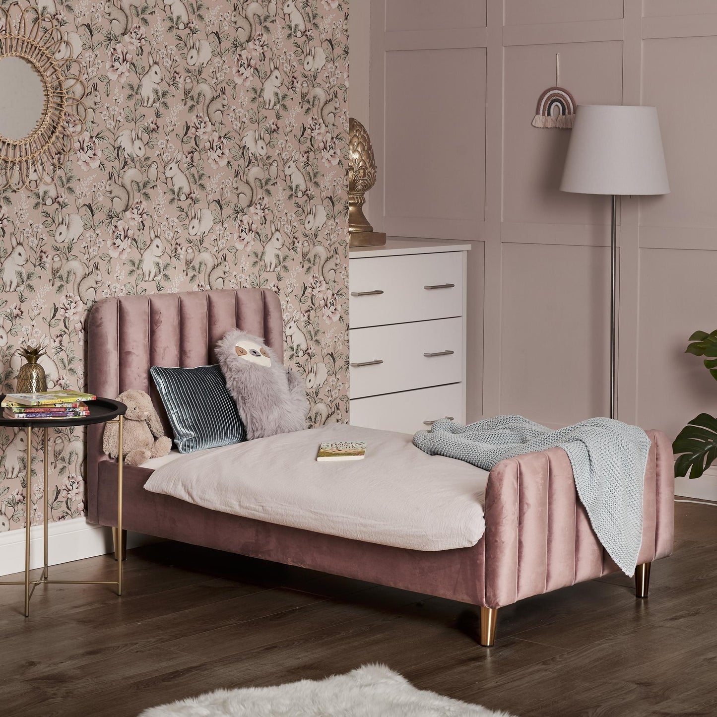 Obaby Gatsby Toddler Bed - Velvet Pink-Dreamy Nursery