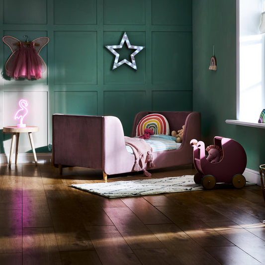 Obaby Lumi Toddler Bed - Velvet Pink-Dreamy Nursery