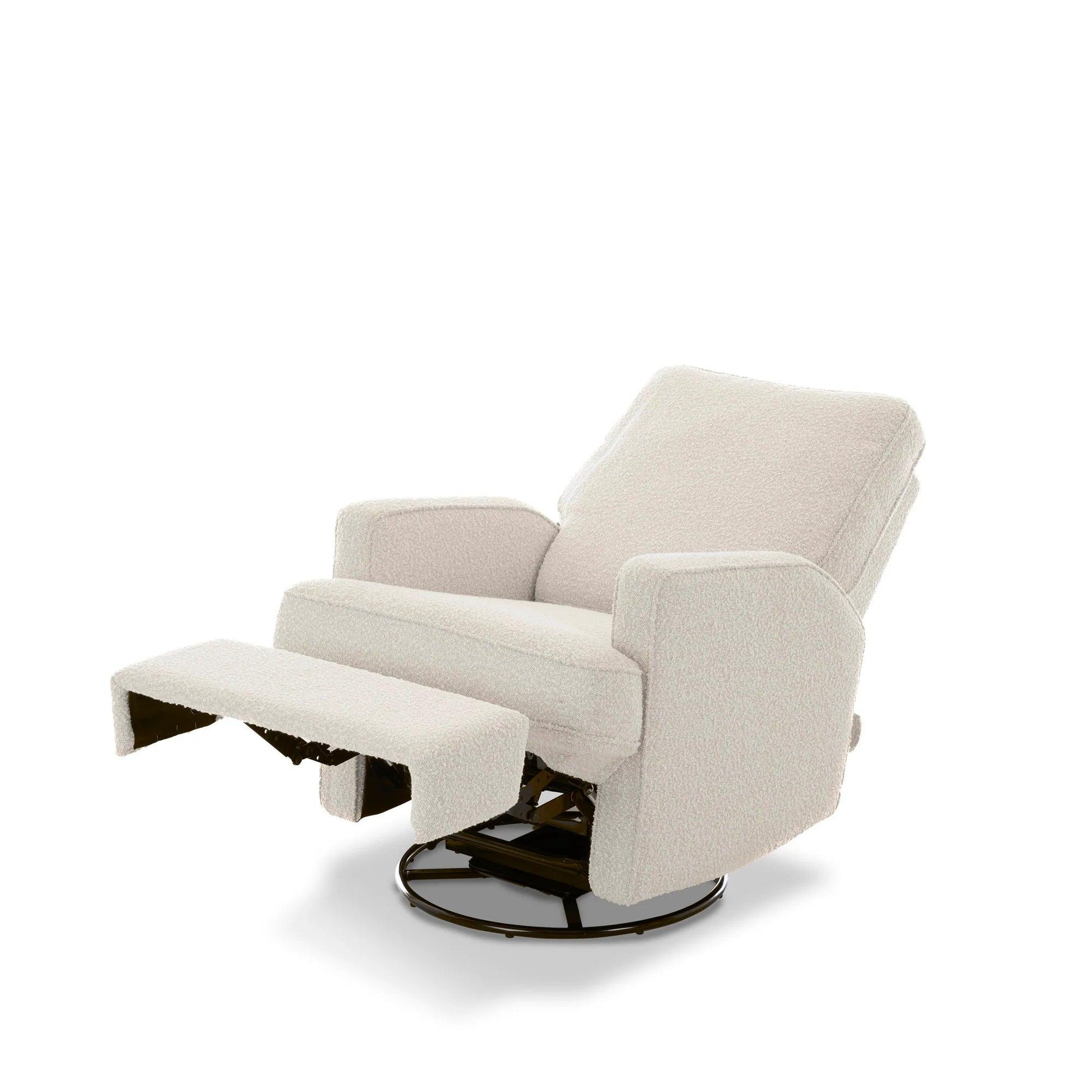 Obaby Madison Electric Swivel Glider Recliner Chair - Teddy Fabric Ivory-Dreamy Nursery