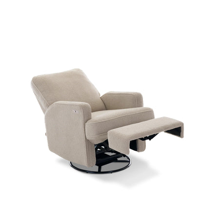 Obaby Madison Electric Swivel Glider Recliner Chair - Teddy Fabric Truffle-Dreamy Nursery