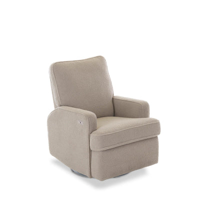 Obaby Madison Electric Swivel Glider Recliner Chair - Teddy Fabric Truffle-Dreamy Nursery