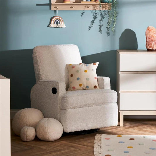 Obaby Madison Swivel Glider Recliner Chair - Bouclé-Dreamy Nursery