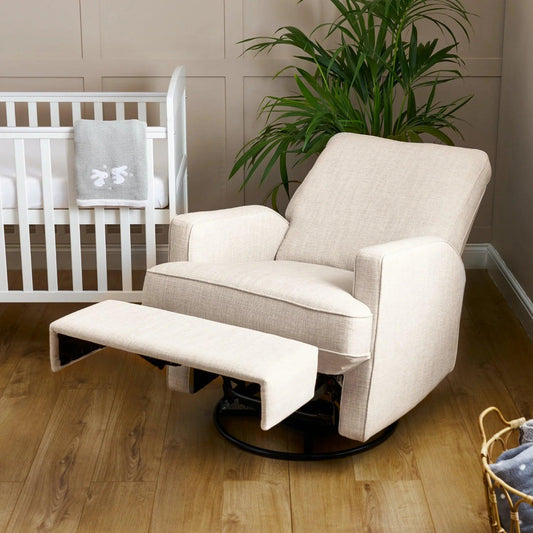 Obaby Madison Swivel Glider Recliner Chair - Oatmeal-Dreamy Nursery