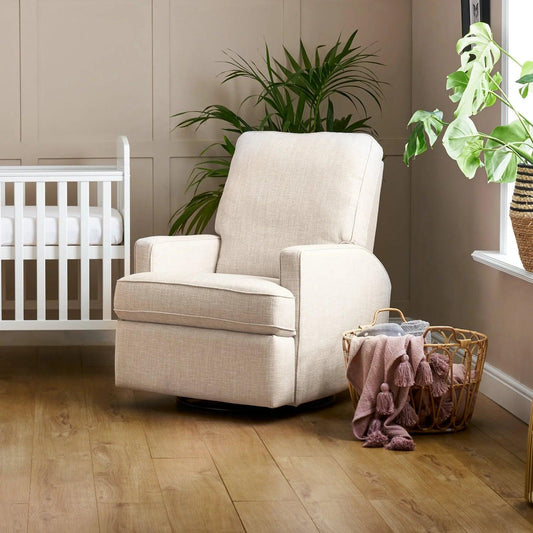 Obaby Madison Swivel Glider Recliner Chair - Oatmeal-Dreamy Nursery