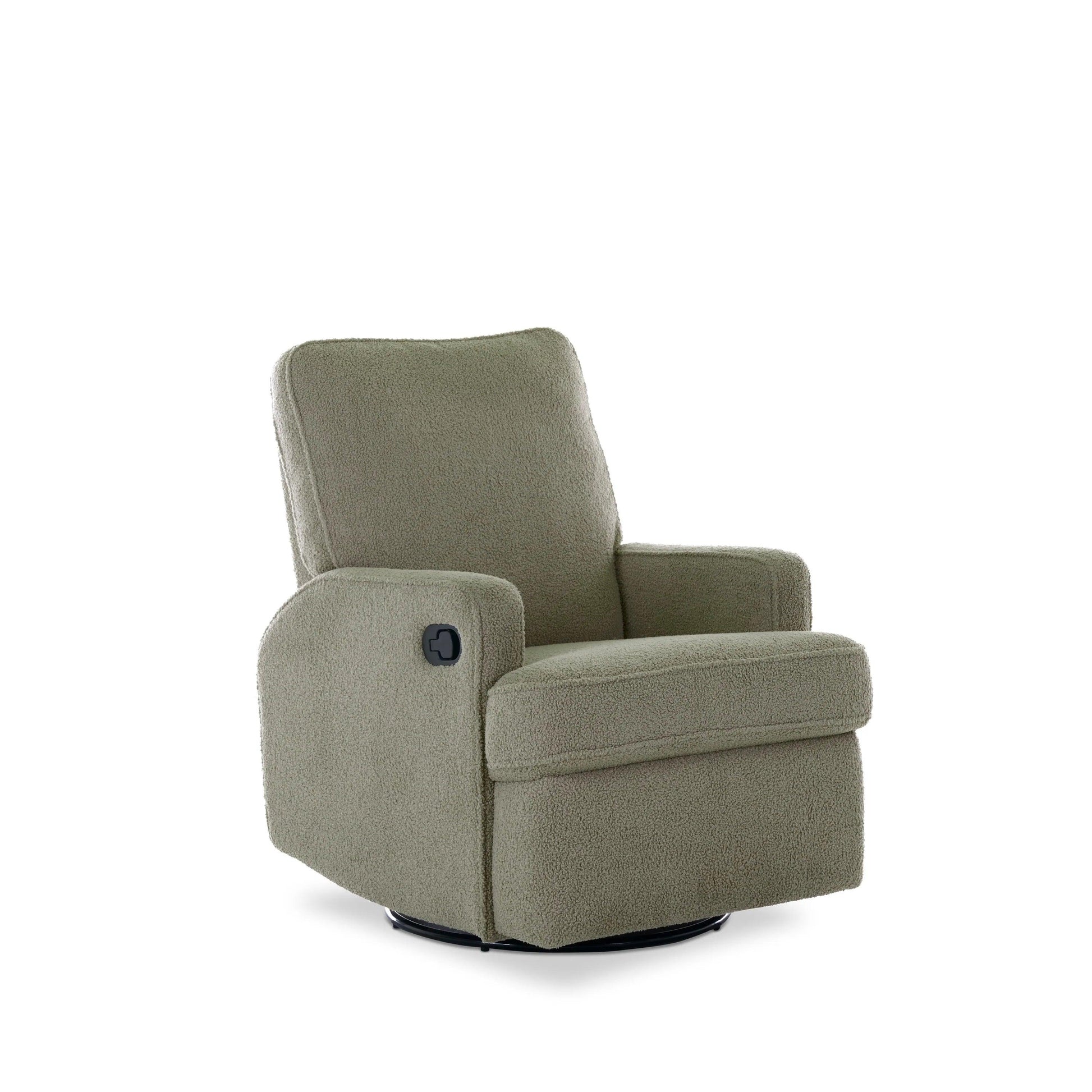 Obaby Madison Swivel Glider Recliner Chair - Teddy Fabric Olive-Dreamy Nursery