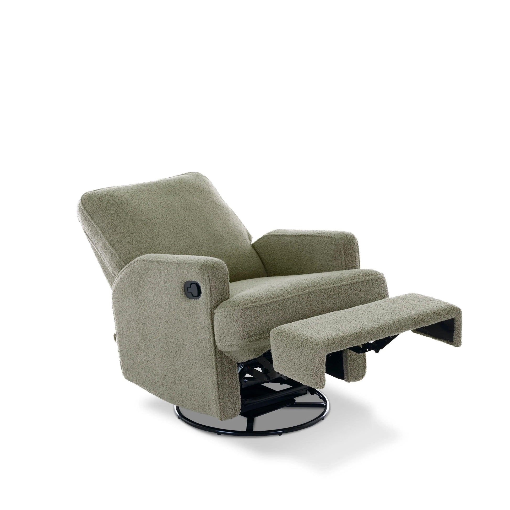 Obaby Madison Swivel Glider Recliner Chair - Teddy Fabric Olive-Dreamy Nursery