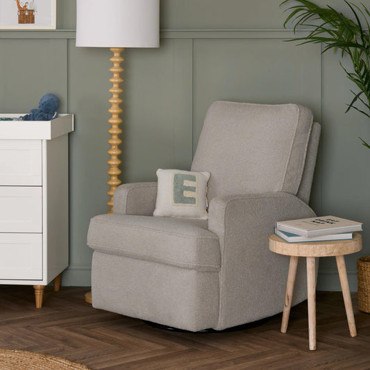 Obaby Madison Swivel Glider Recliner Chair - Teddy Fabric Truffle-Dreamy Nursery