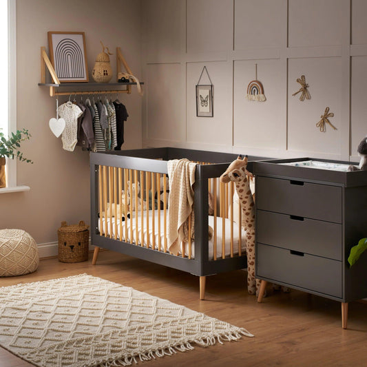 Obaby Maya 2 Piece Room Set - Slate with Natural-Dreamy Nursery