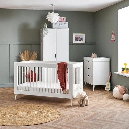 Obaby Maya 3 Piece Room Set - Nordic White-Dreamy Nursery