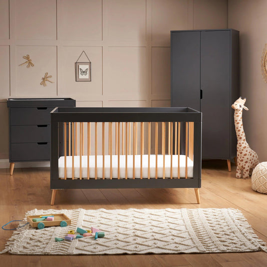 Obaby Maya 3 Piece Room Set - Slate with Natural-Dreamy Nursery