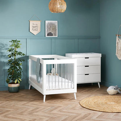 Obaby Maya 3 Piece Room Set - White with Acrylic-Dreamy Nursery