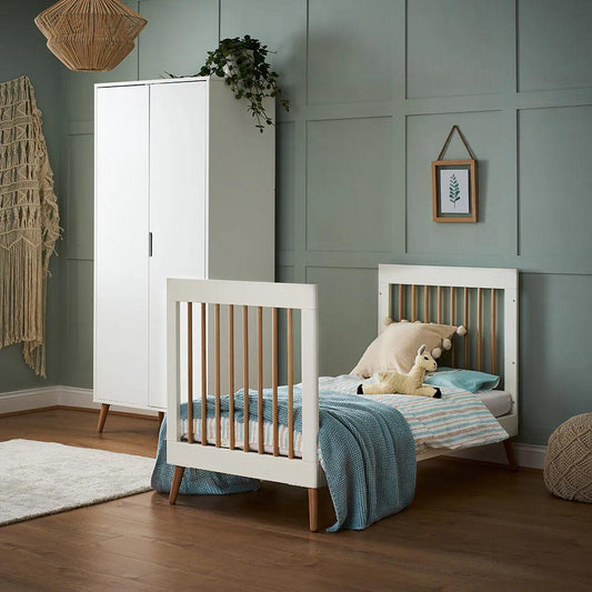 Obaby Maya 3 Piece Room Set - White with Natural-Dreamy Nursery