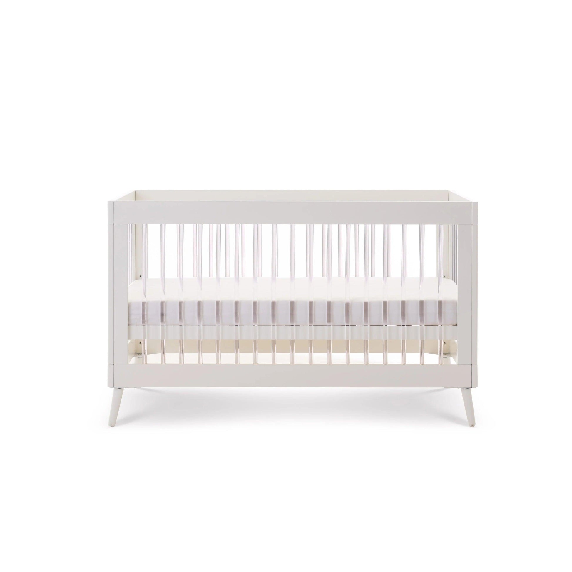 Obaby Maya Cot Bed - White with Acrylic-Dreamy Nursery