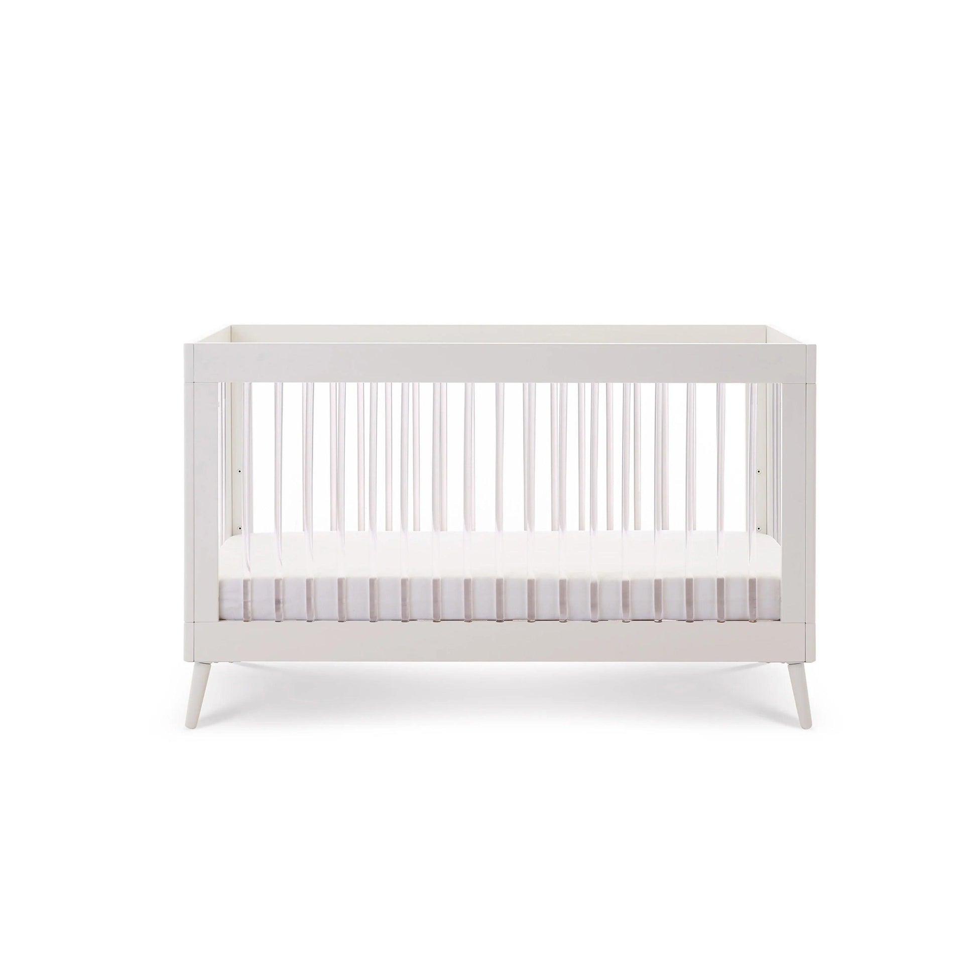 Obaby Maya Cot Bed - White with Acrylic-Dreamy Nursery