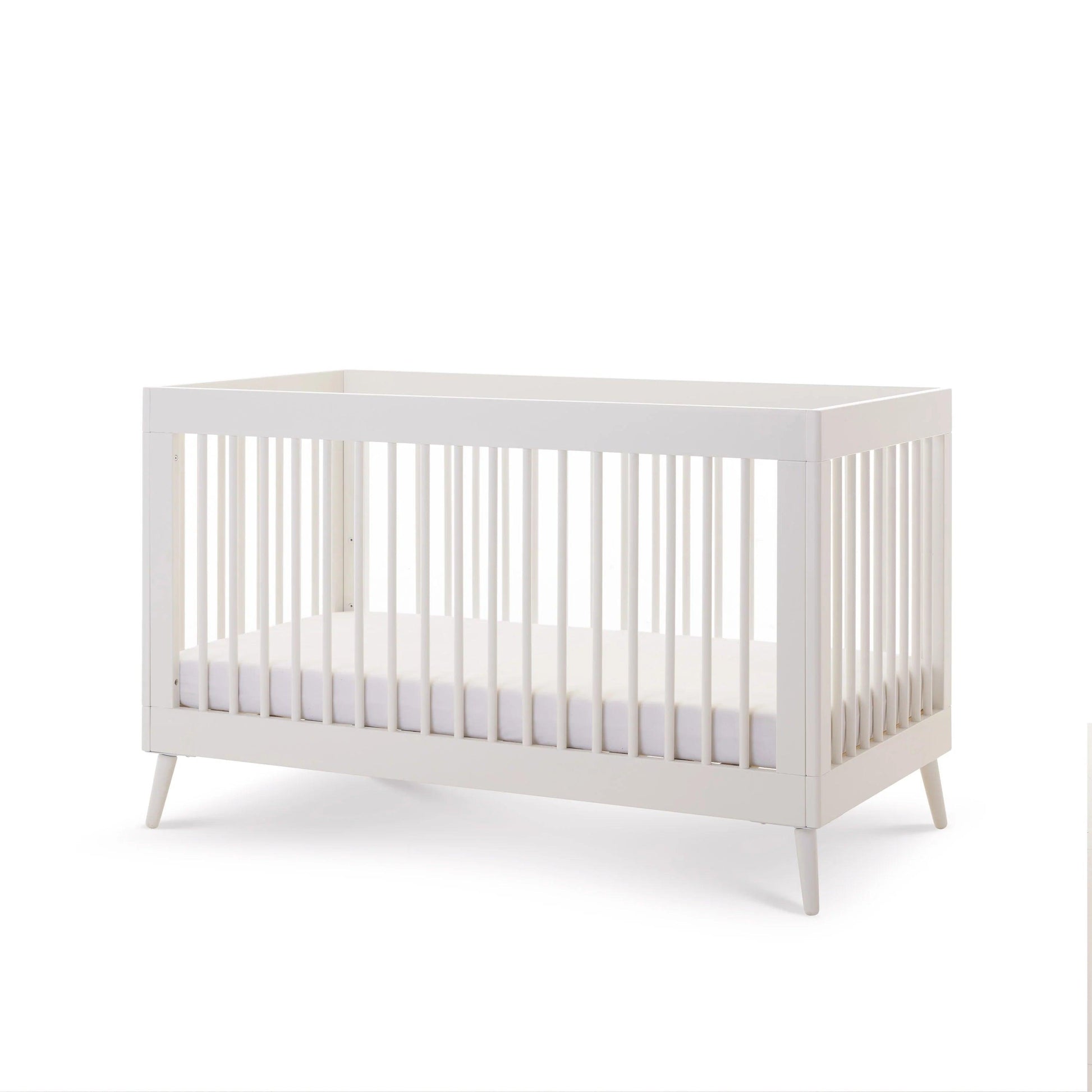 Obaby Maya Cot Bed - White with Acrylic-Dreamy Nursery