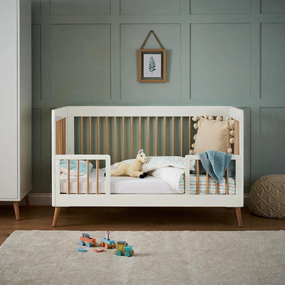 Obaby Maya Cot Bed - White with Natural-Dreamy Nursery