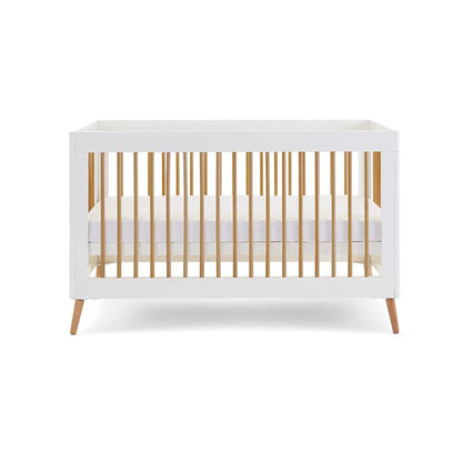 Obaby Maya Cot Bed - White with Natural-Dreamy Nursery