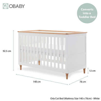 Obaby Orla 3 Piece Room Set - White with Oak-Dreamy Nursery