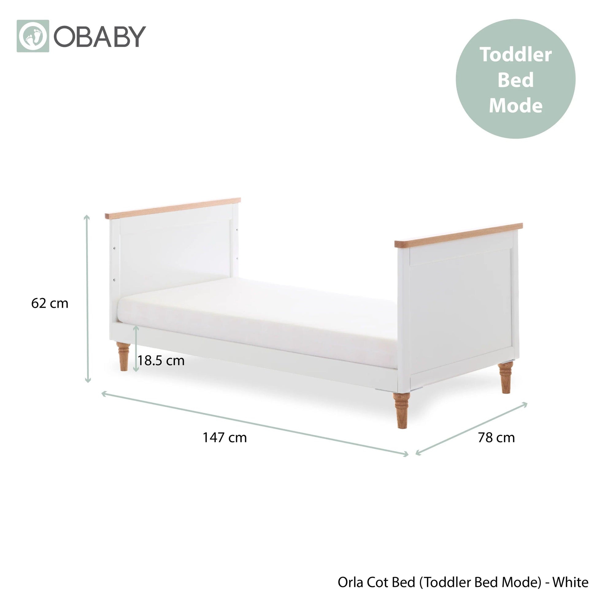Obaby Orla 3 Piece Room Set - White with Oak-Dreamy Nursery
