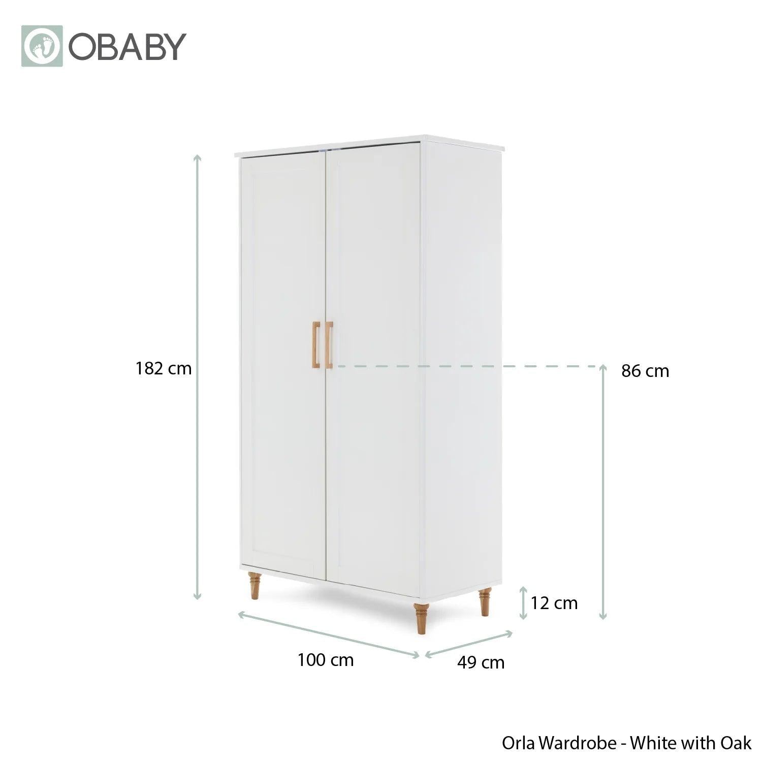 Obaby Orla 3 Piece Room Set - White with Oak-Dreamy Nursery