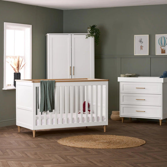 Obaby Orla 3 Piece Room Set - White with Oak-Dreamy Nursery