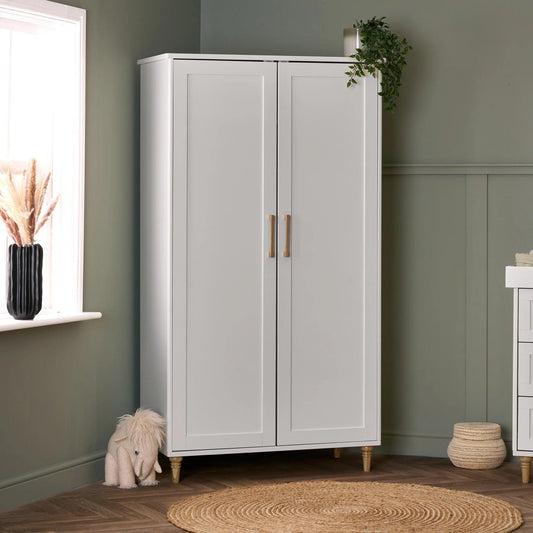 Obaby Orla Double Wardrobe - White with Oak-Dreamy Nursery