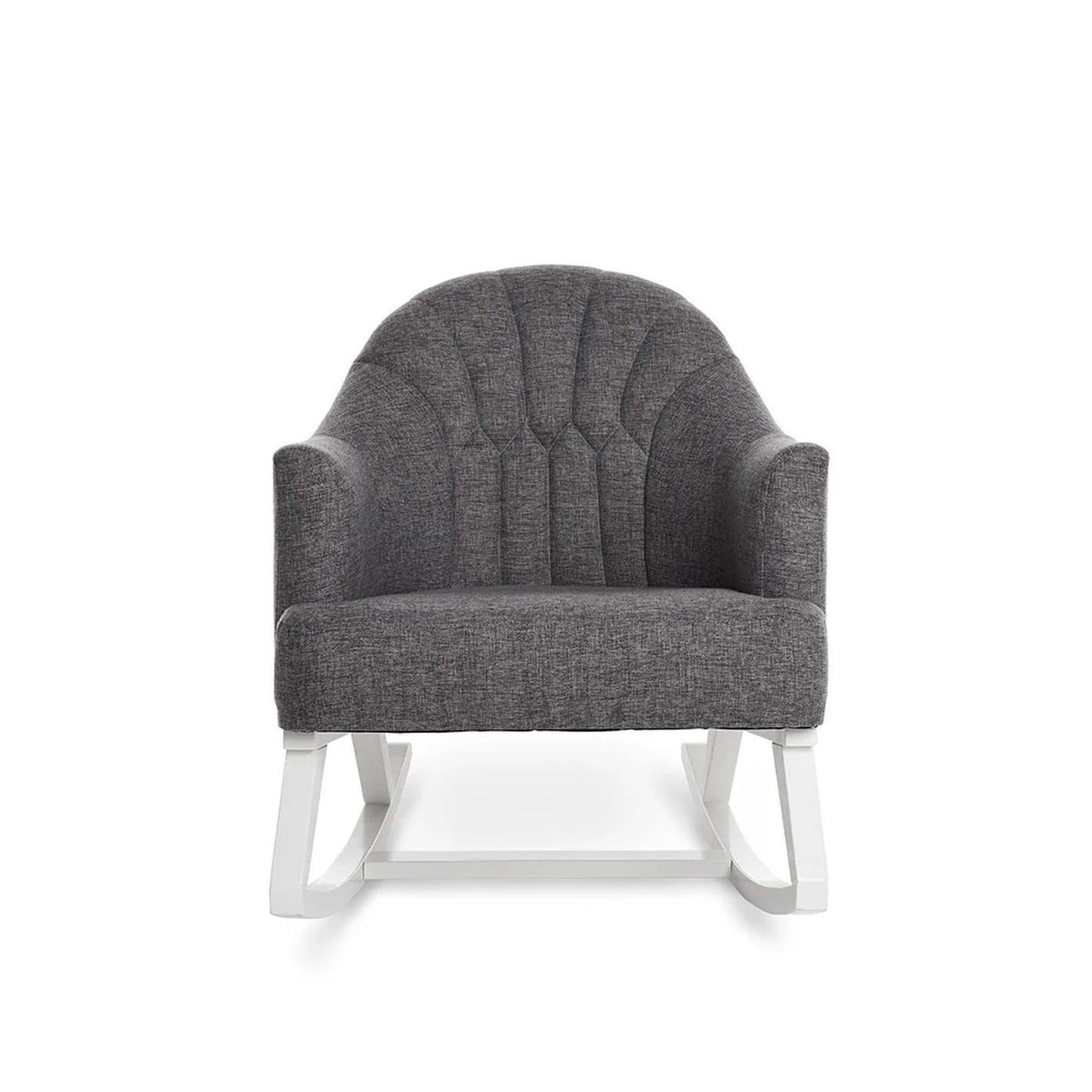 Obaby Round Back Rocking Chair - White with Dark Grey Cushions
